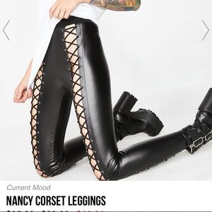 Current Mood lace up Nancy leggings black M rave